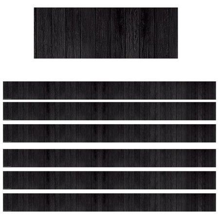TEACHER CREATED RESOURCES Teacher Created Resources TCR9119-6 Wood Straight Border; Black - Pack of 6 TCR9119-6